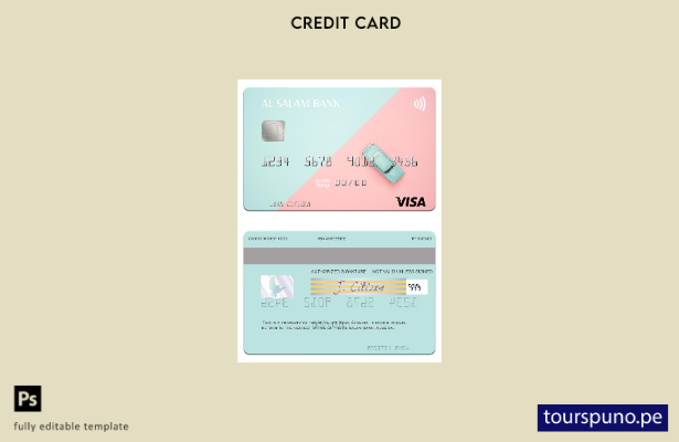 lista para imprimir plantilla de tarjeta visa de Argelia Al Salam Bank